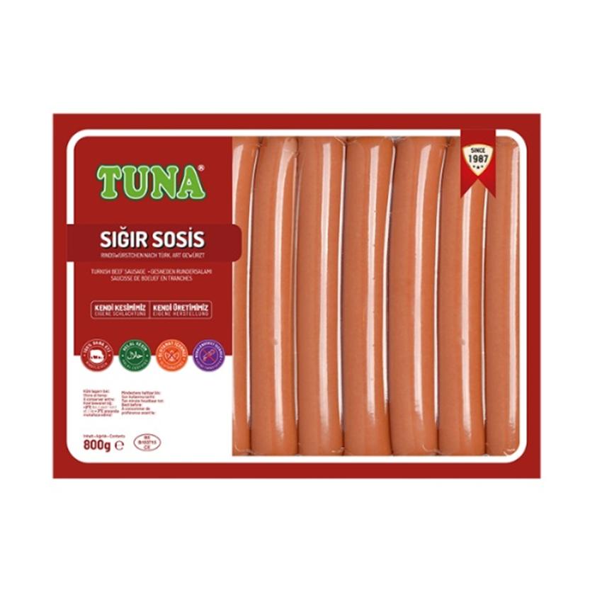 Tuna Halal Turkish Style Beef Sausage Frankfurters 800g