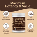 Turkey Tail Mushroom Powder Organic – Immune & Digestive Support (7.10 oz, 200 Servings)