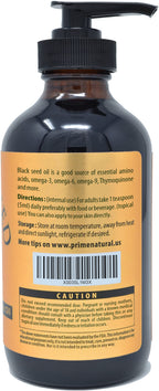 Prime Natural Organic Black Seed Oil 16oz – Cold Pressed, 1.7% Thymoquinone, USDA Organic, Turkish Origin