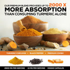 Turmeric Curcumin Supplement 2600mg – 95% Curcuminoids, BioPerine & Organic Turmeric – 240 Capsules | Made in USA