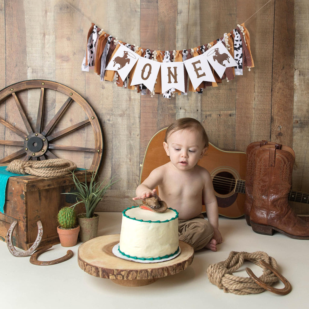 My First Rodeo High Chair Banner – Cowboy First Birthday Decorations by TUTOTU