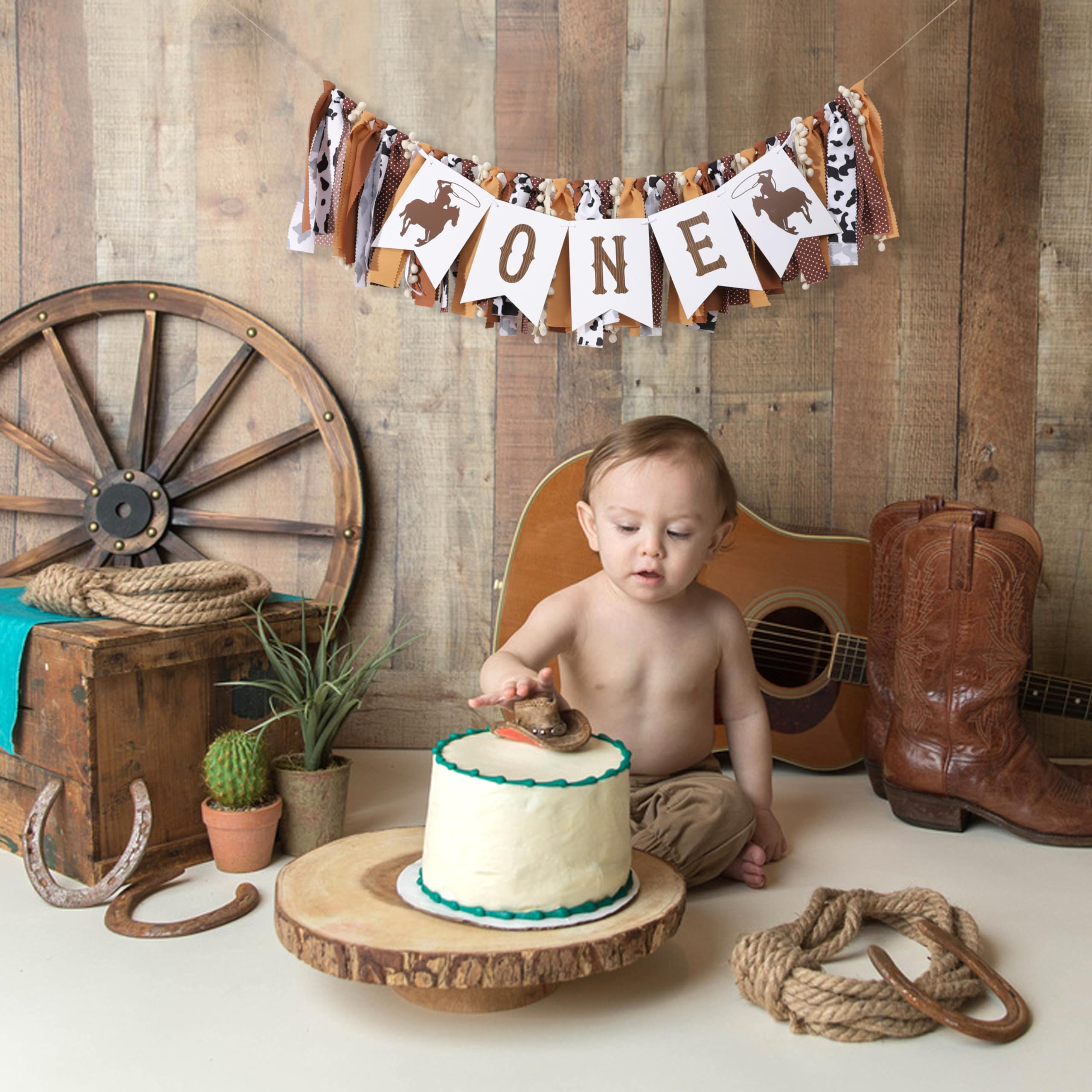 My First Rodeo High Chair Banner – Cowboy First Birthday Decorations by TUTOTU