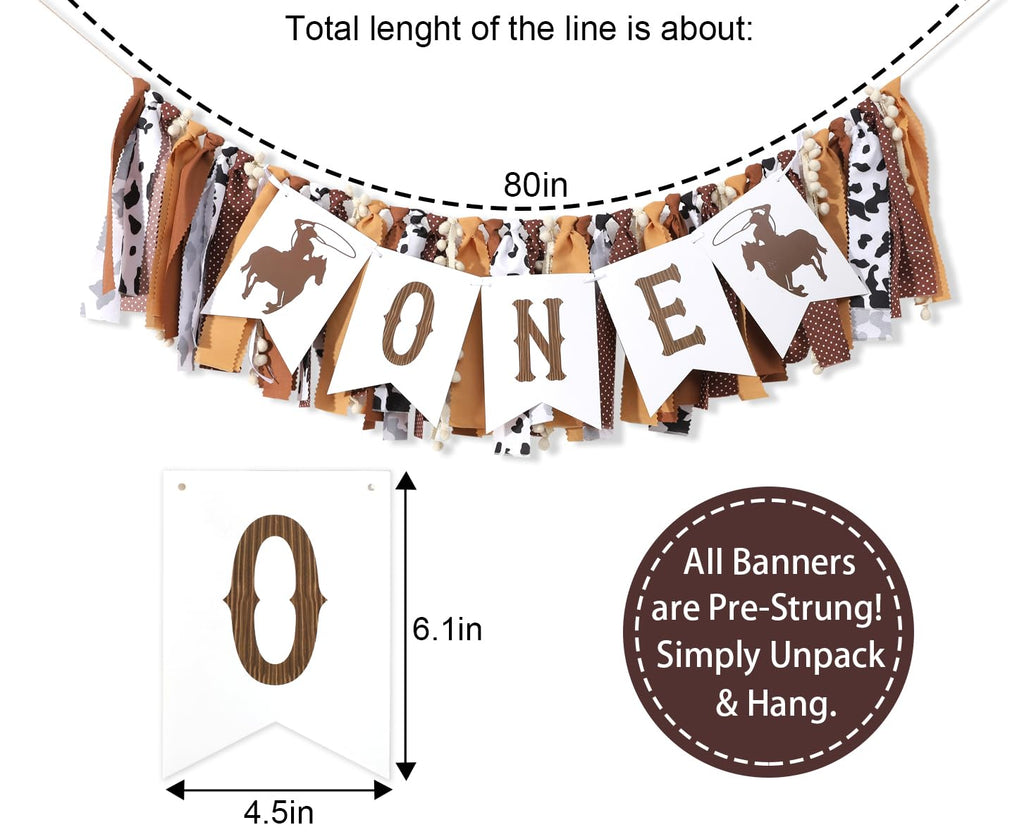 My First Rodeo High Chair Banner – Cowboy First Birthday Decorations by TUTOTU