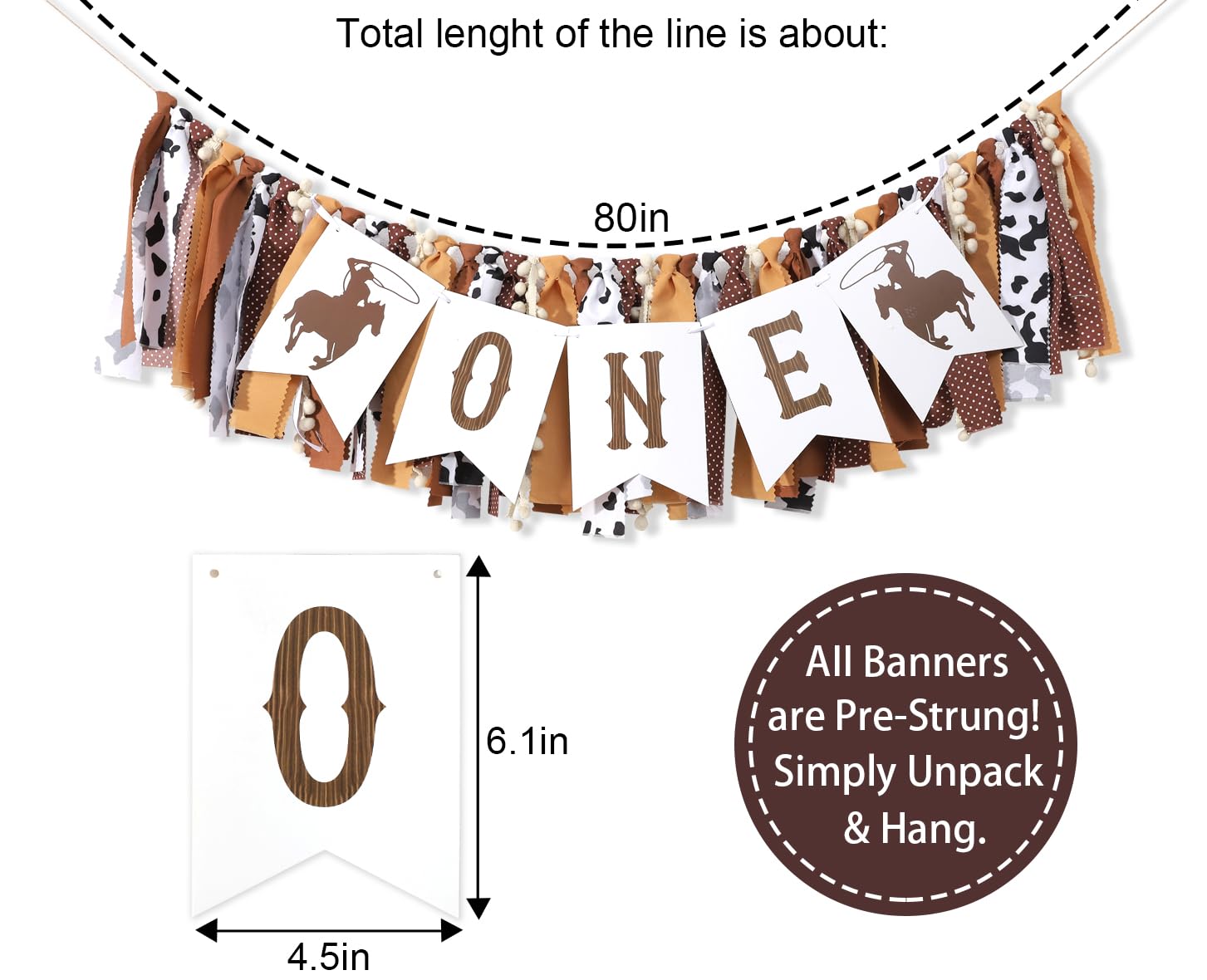 My First Rodeo High Chair Banner – Cowboy First Birthday Decorations by TUTOTU