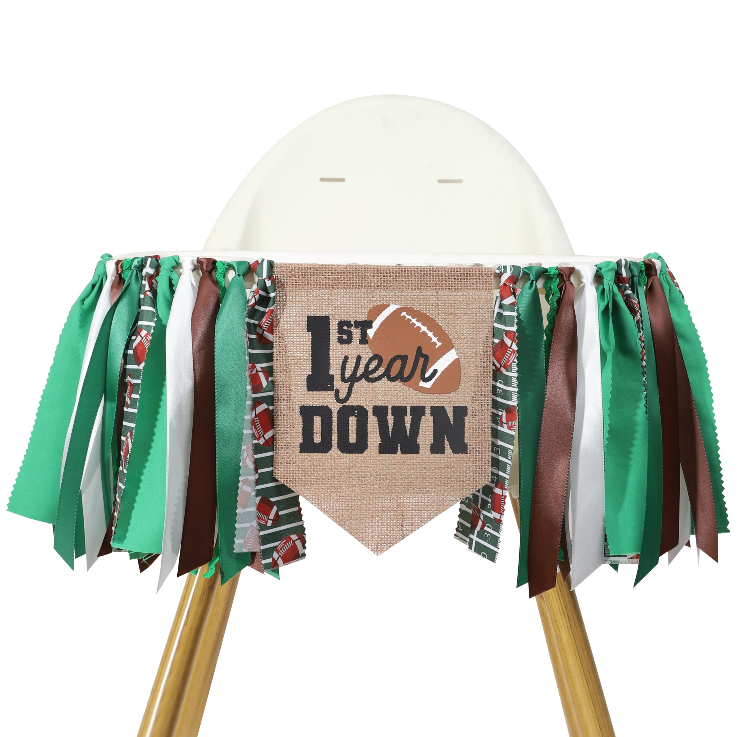 TUTOTU Football 1st Year Down Birthday High Chair Banner – First Birthday Decor for Baby Boy