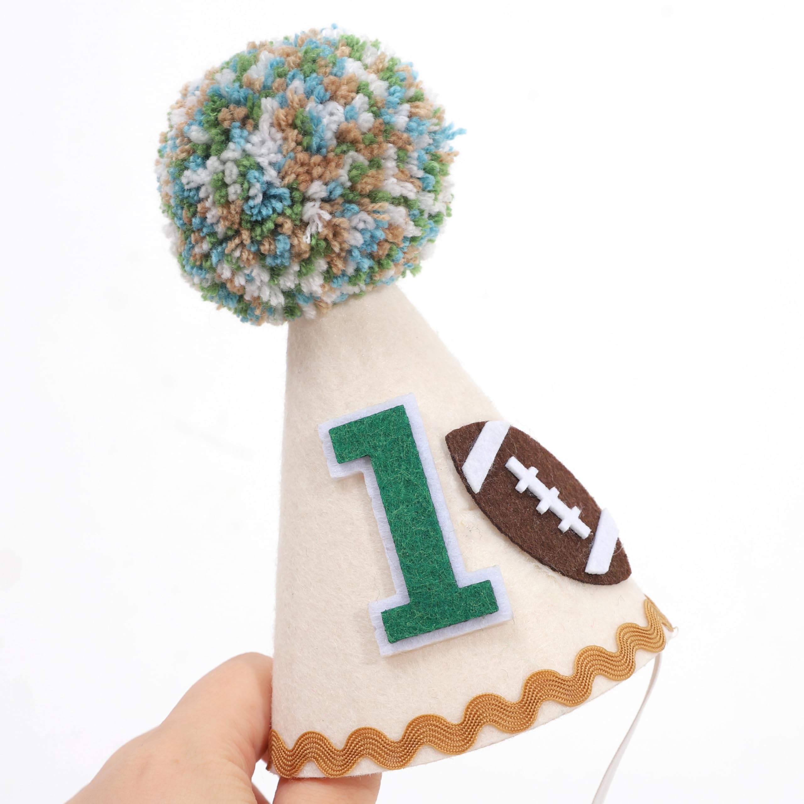 TUTOTU 1st Birthday Football Party Hat – Boys Birthday Decorations, Sports Themed Baby Shower Decor