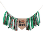 TUTOTU Football 1st Year Down Birthday High Chair Banner – First Birthday Decor for Baby Boy