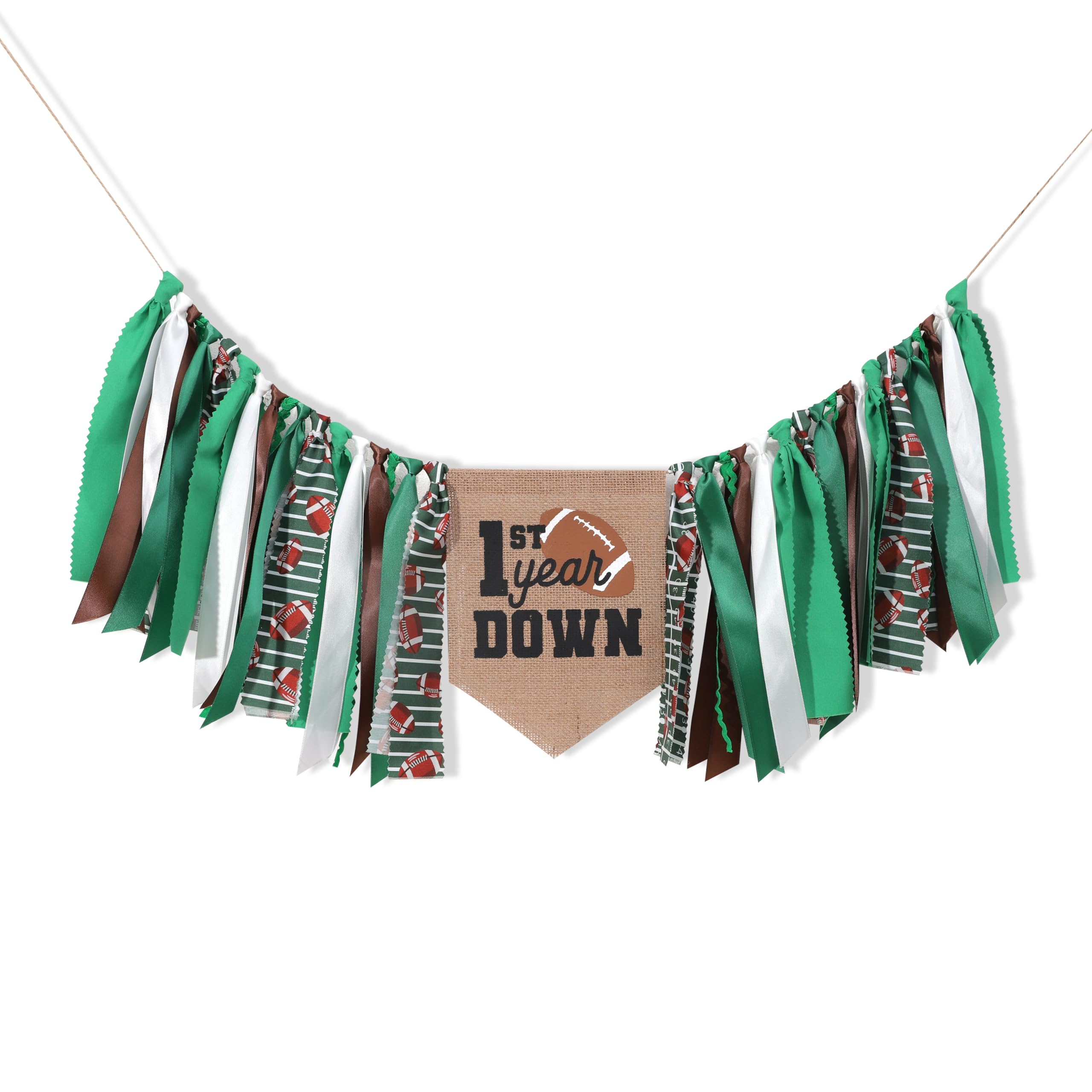 TUTOTU Football 1st Year Down Birthday High Chair Banner – First Birthday Decor for Baby Boy