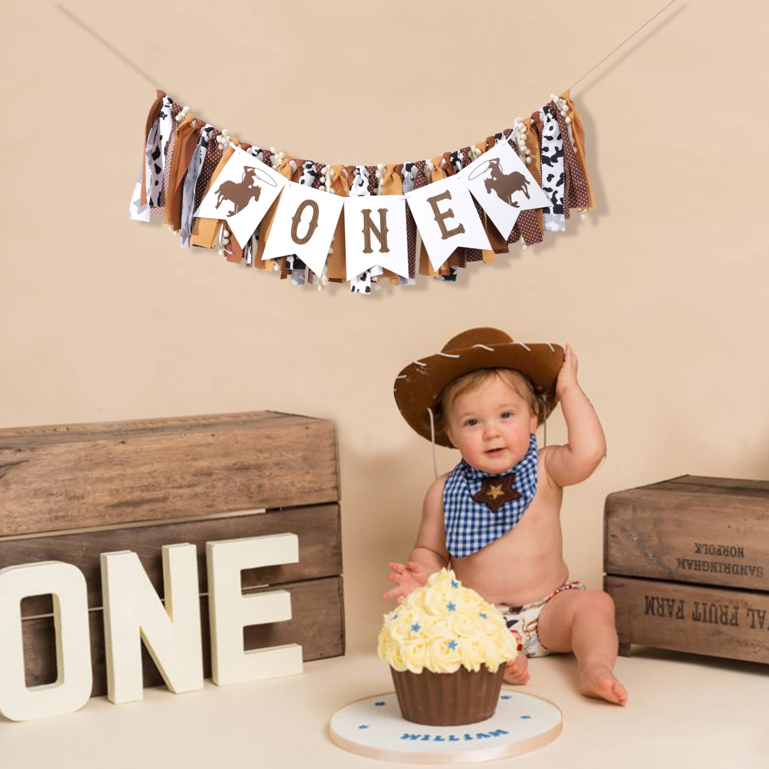 My First Rodeo High Chair Banner – Cowboy First Birthday Decorations by TUTOTU