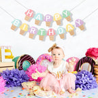 TUTOTU Ice Cream Happy Birthday Banner | Ice Cream Party Decor & Photo Props