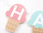 TUTOTU Ice Cream Happy Birthday Banner | Ice Cream Party Decor & Photo Props