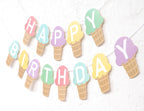 TUTOTU Ice Cream Happy Birthday Banner | Ice Cream Party Decor & Photo Props