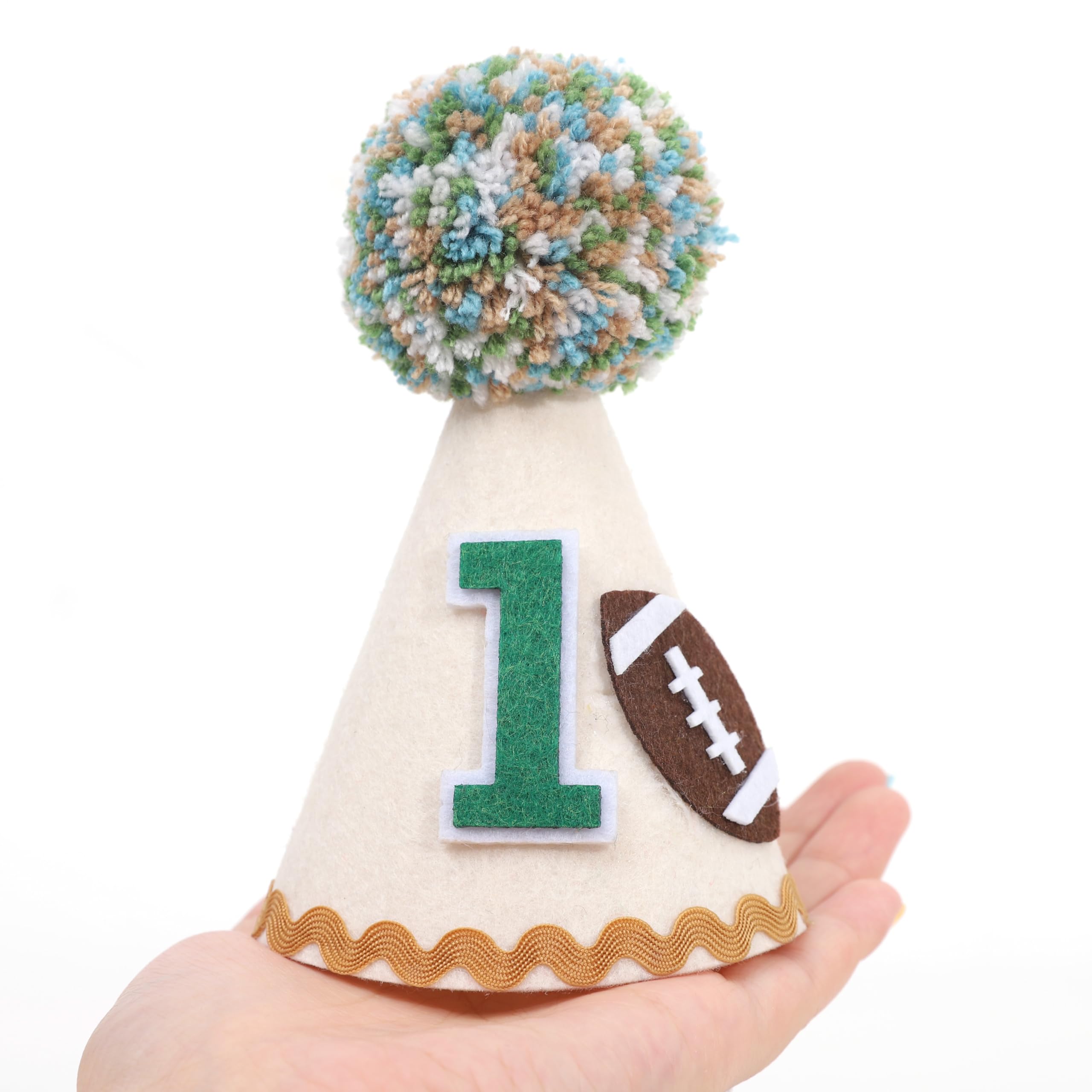 TUTOTU 1st Birthday Football Party Hat – Boys Birthday Decorations, Sports Themed Baby Shower Decor