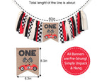TUTOTU Race Car One High Chair Banner – 1st Birthday Party Decor, Racing Theme