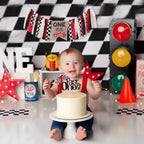 TUTOTU Race Car One High Chair Banner – 1st Birthday Party Decor, Racing Theme