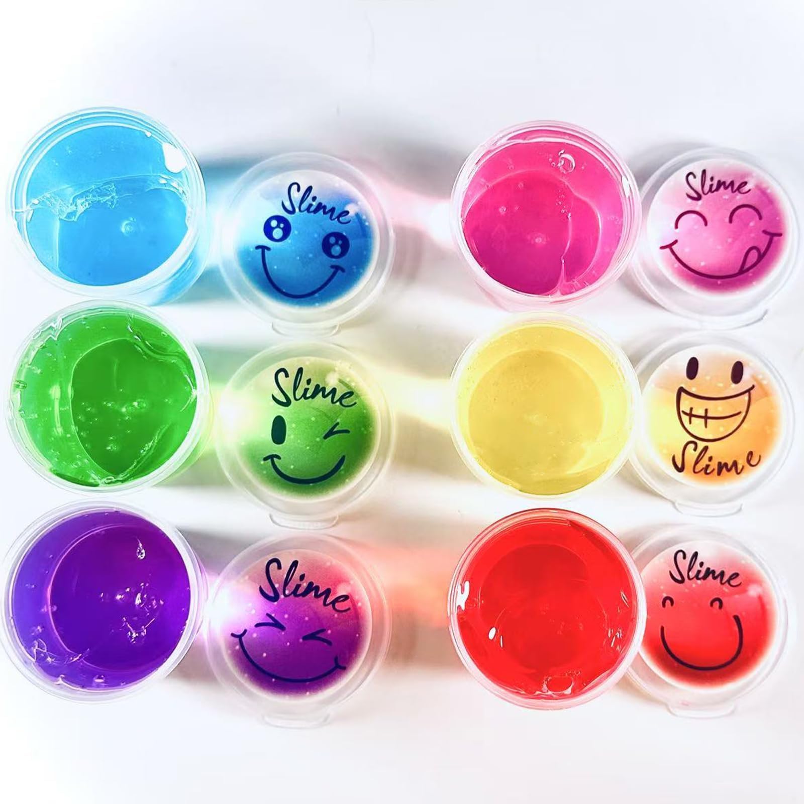 Tuupowana 120-Pack Clear Crystal Slime Kit – Smiling Slime Colors for Kids, Classroom & Party Supplies