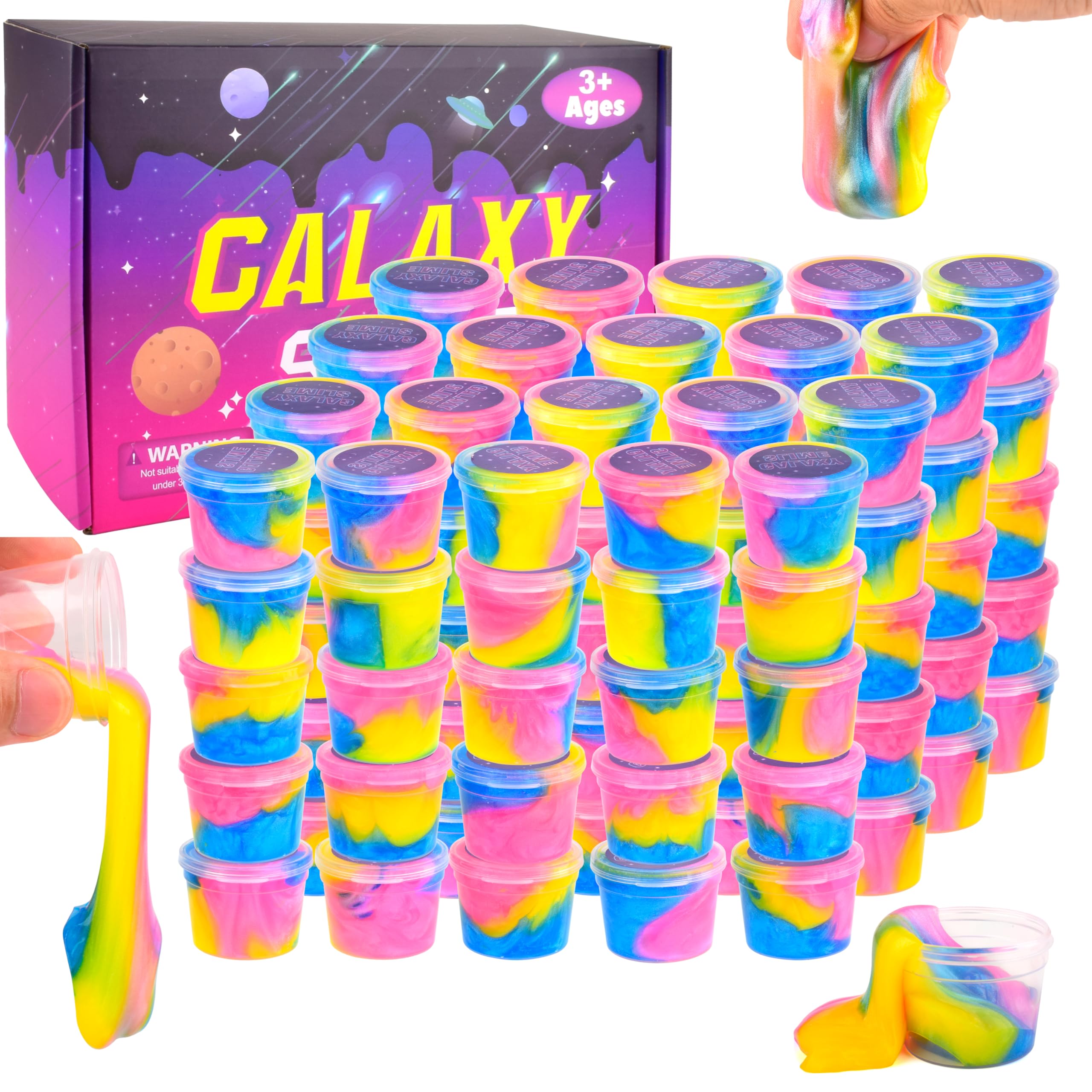 tuupowana 102 Pack Galaxy Slime Kit | Bulk Party Favors, DIY Fun & Stress-Relief Toy