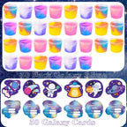Tuupowana 30-Pack Valentines Day Gift Cards with Galaxy Slime – Kids Party Favors & Classroom Prizes