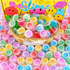 Tuupowana 120-Pack Clear Crystal Slime Kit – Smiling Slime Colors for Kids, Classroom & Party Supplies