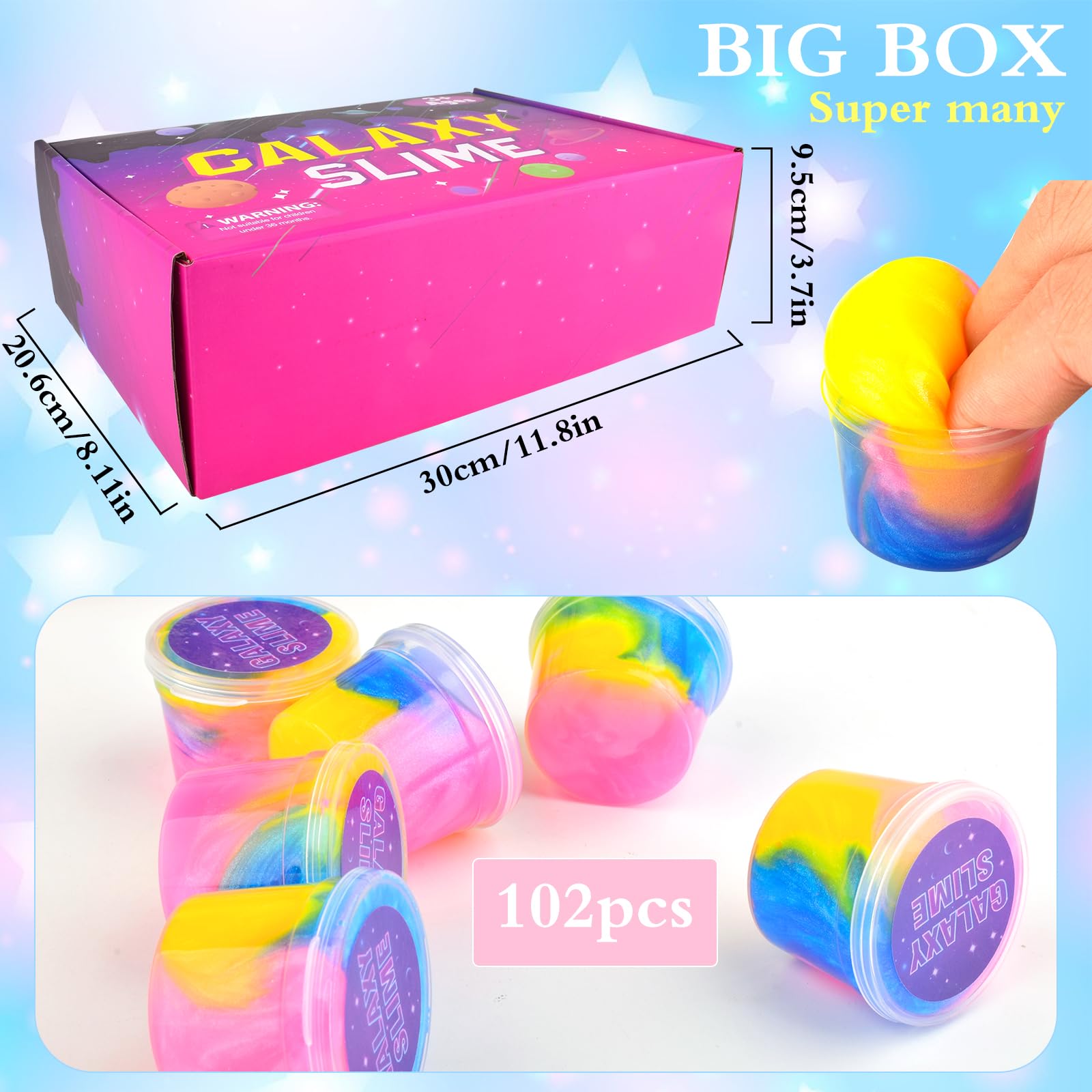 tuupowana 102 Pack Galaxy Slime Kit | Bulk Party Favors, DIY Fun & Stress-Relief Toy
