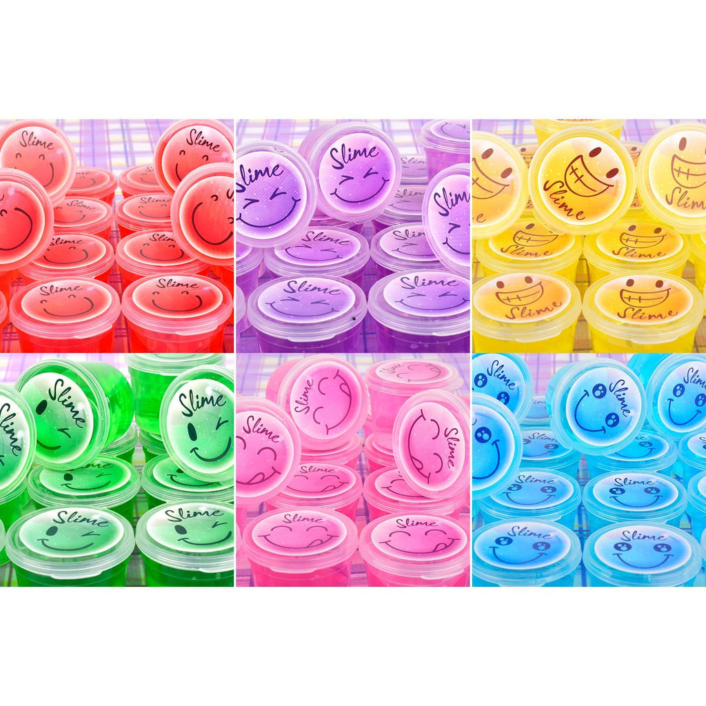 Tuupowana 120-Pack Clear Crystal Slime Kit – Smiling Slime Colors for Kids, Classroom & Party Supplies