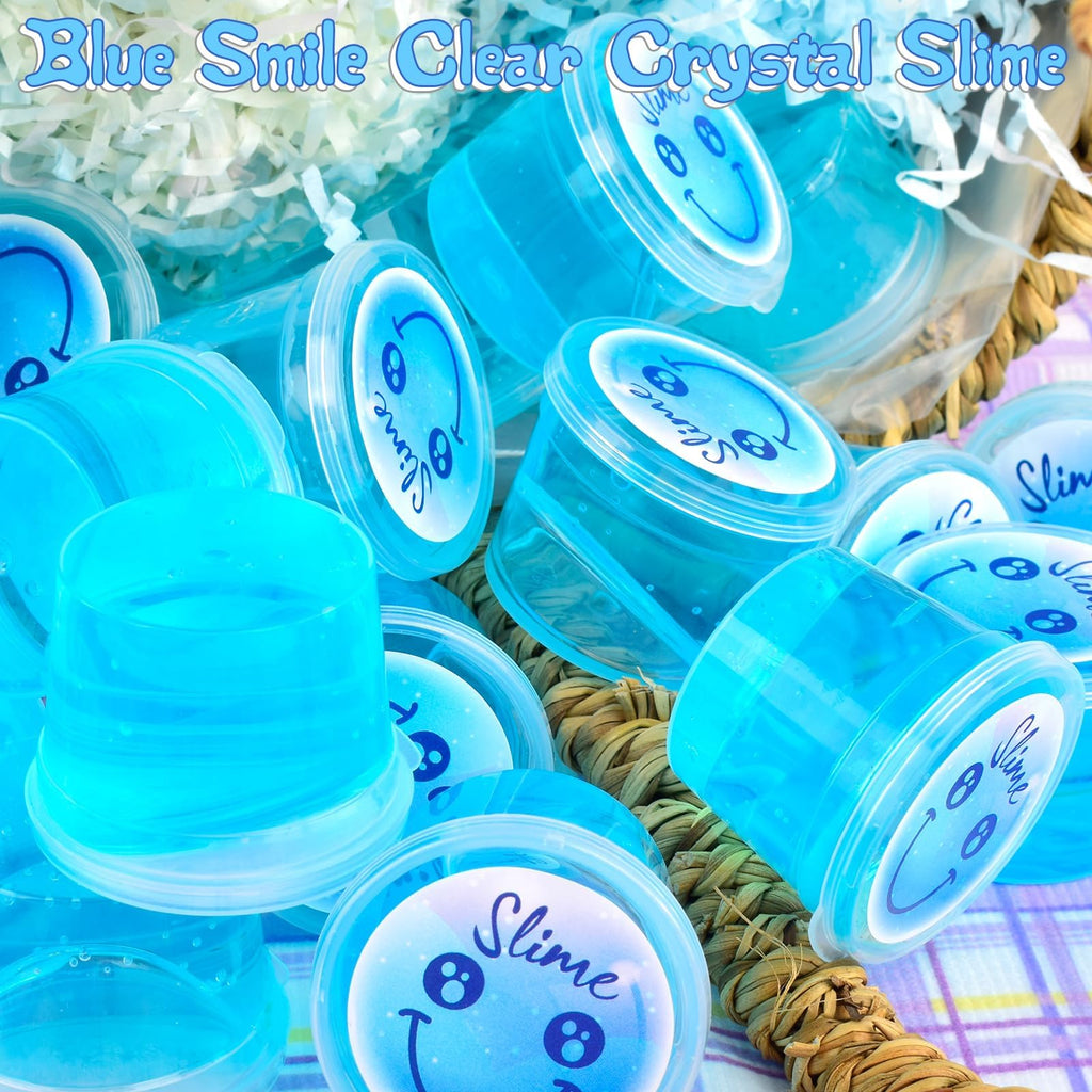 Tuupowana 120-Pack Clear Crystal Slime Kit – Smiling Slime Colors for Kids, Classroom & Party Supplies