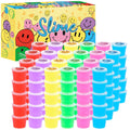 Tuupowana 120-Pack Clear Crystal Slime Kit – Smiling Slime Colors for Kids, Classroom & Party Supplies