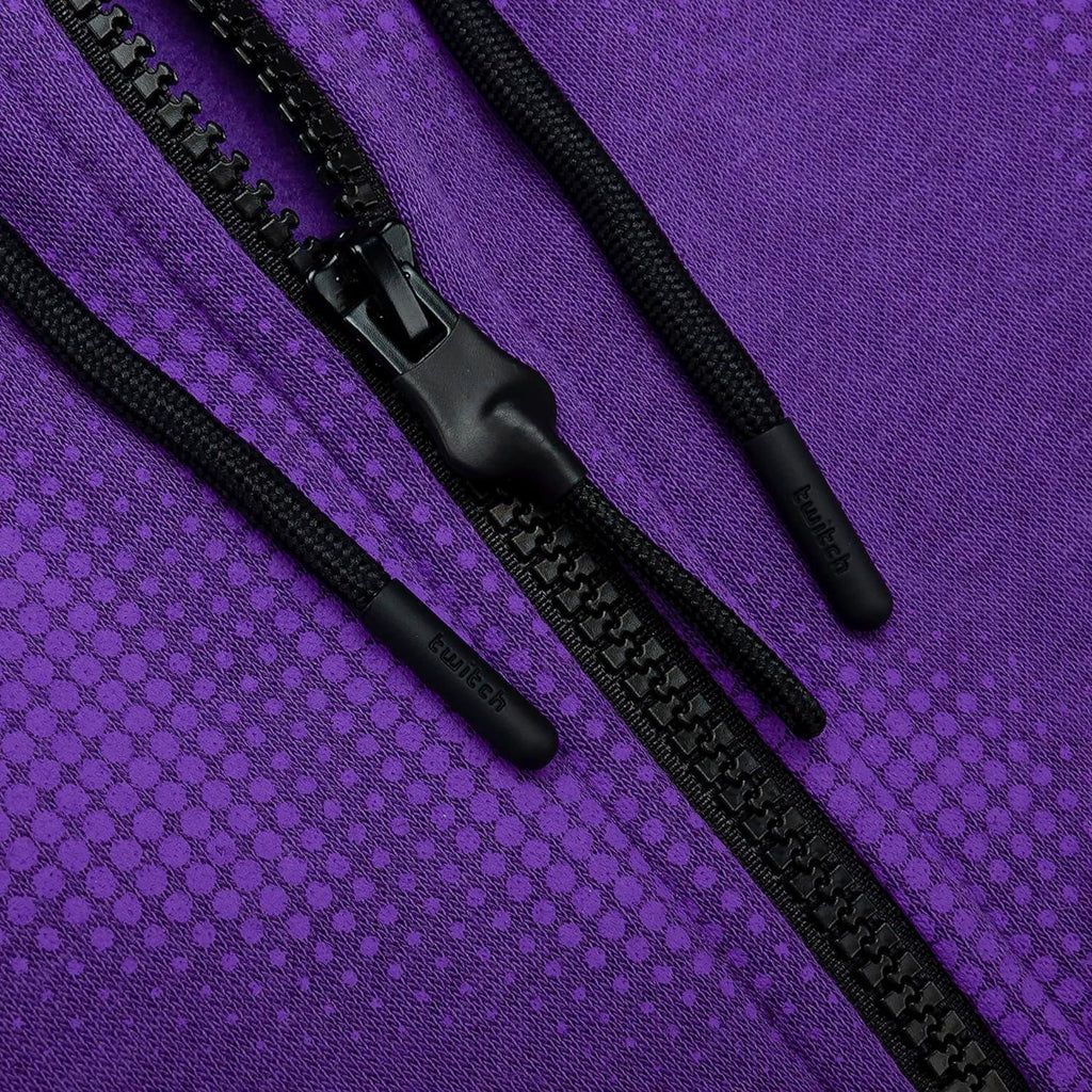Twitch Zip Up Hoodie Purple, Full-Zip Hooded Sweatshirt, Top Hoodie - XL