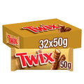 Twix Chocolate Biscuit Twin Bars, 50g (Box of 32)