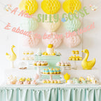 Two Wild Silly Goose Baby Shower Banner – Pink Floral Decor