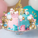TxscOxwP1 38-Piece Bear Cake Topper Set – Oh Baby Gender Reveal, Blue & Pink