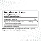 Type Zero Ceylon Cinnamon Capsules 1200mg | 120 Capsules - Natural Non-GMO Gluten Free Organic Cinnamon Bark Supplement (Pack of 2)