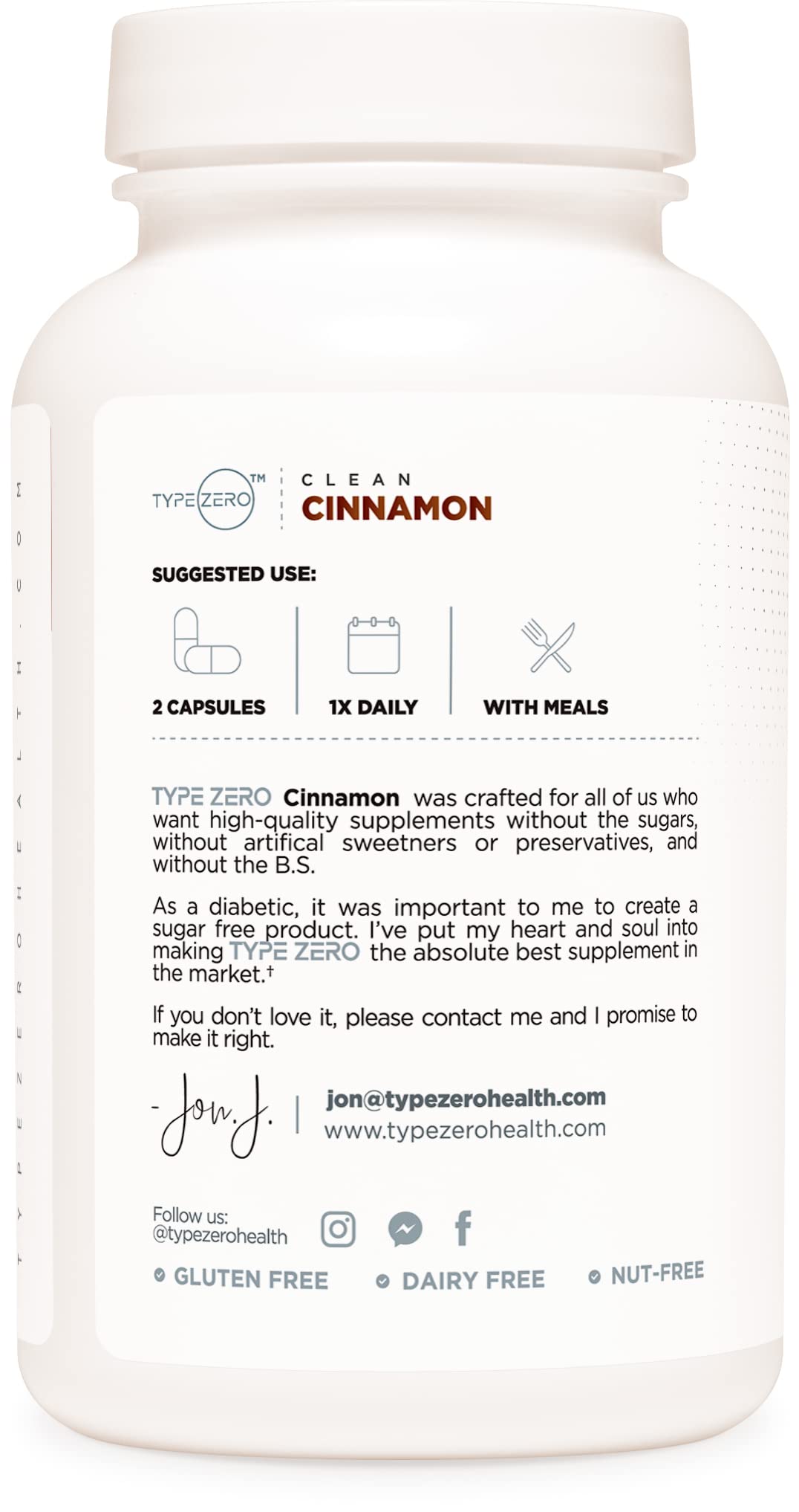 Type Zero Ceylon Cinnamon Capsules 1200mg | 120 Capsules - Natural Non-GMO Gluten Free Organic Cinnamon Bark Supplement (Pack of 2)
