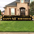 TZSS Large Black & Gold 40th Birthday Banner, 9.8ft x 1.6ft