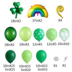 UAEYW St. Patrick's Day Decorations – 128-Piece Green Balloon Arch Garland Kit with Shamrock & Rainbow Foil Balloons