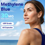 UBEEKOO 30mg Methylene Blue Capsules – Vitamin C & Organic Cacao, 60 Vegan