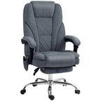 Vinsetto Massage Office Chair, Heated Reclining Computer Chair with Adjustable Height and Footrest, Dark Grey