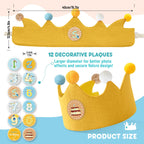 Ulibanner Reusable Birthday Crown with Adjustable Numbers – Ginger & Yellow for Kids