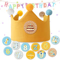 Ulibanner Reusable Birthday Crown with Adjustable Numbers – Ginger & Yellow for Kids