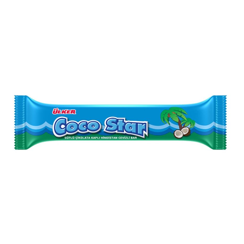 Ülker Coco Star Milk Chocolate Covered Coconut Bar, 25g Pack