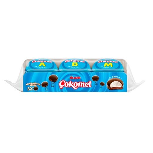 Ulker Cokomel Plain Marshmallow Biscuit Pack 3x12g