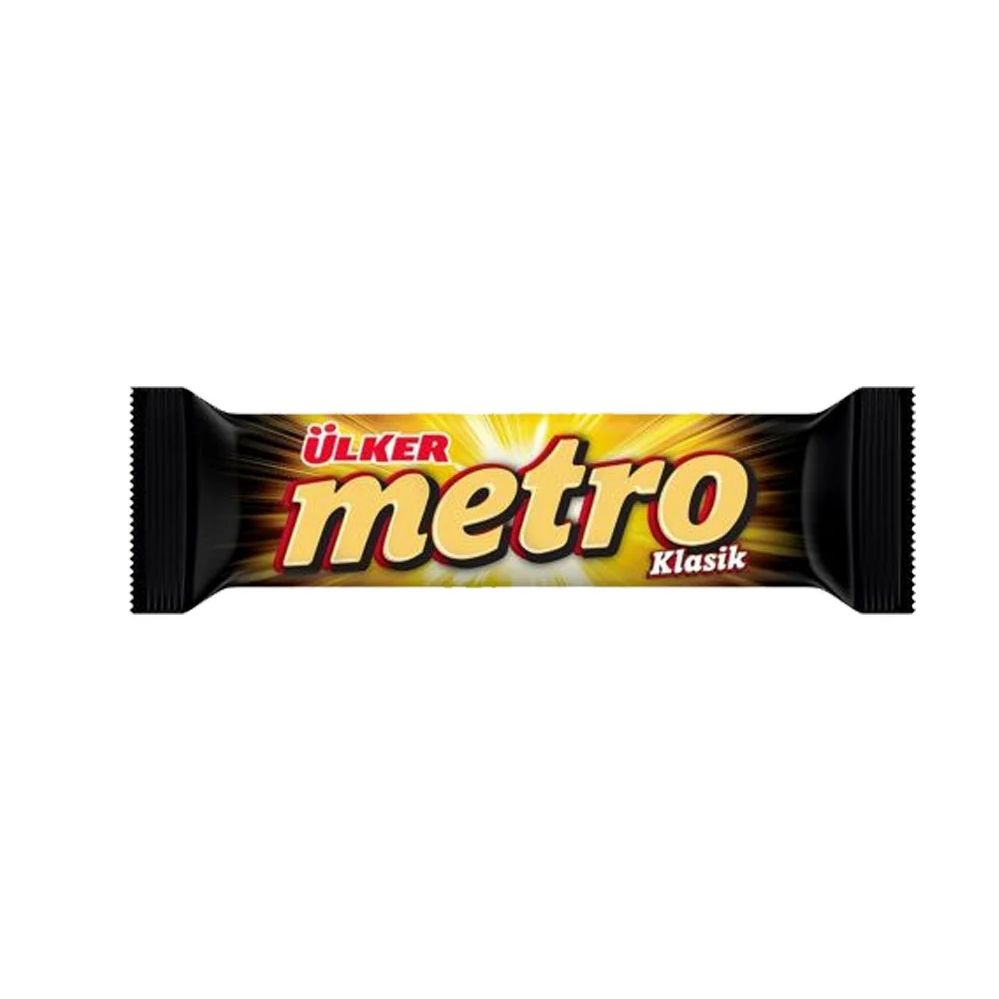 Ulker Metro Classic Chocolate Bar with Nougat and Caramel (Klasik Çikolata), 36g Pack