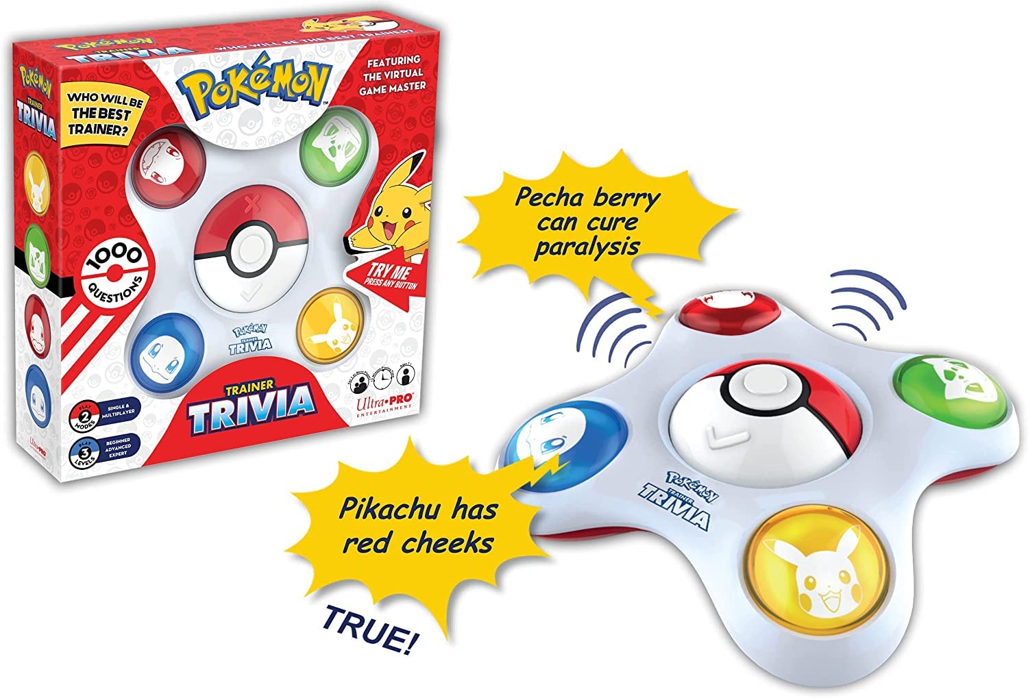 Ultra Pro Pokemon Trainer Trivia Toy – Virtual Game Master, 1000 Questions, Single & Multiplayer
