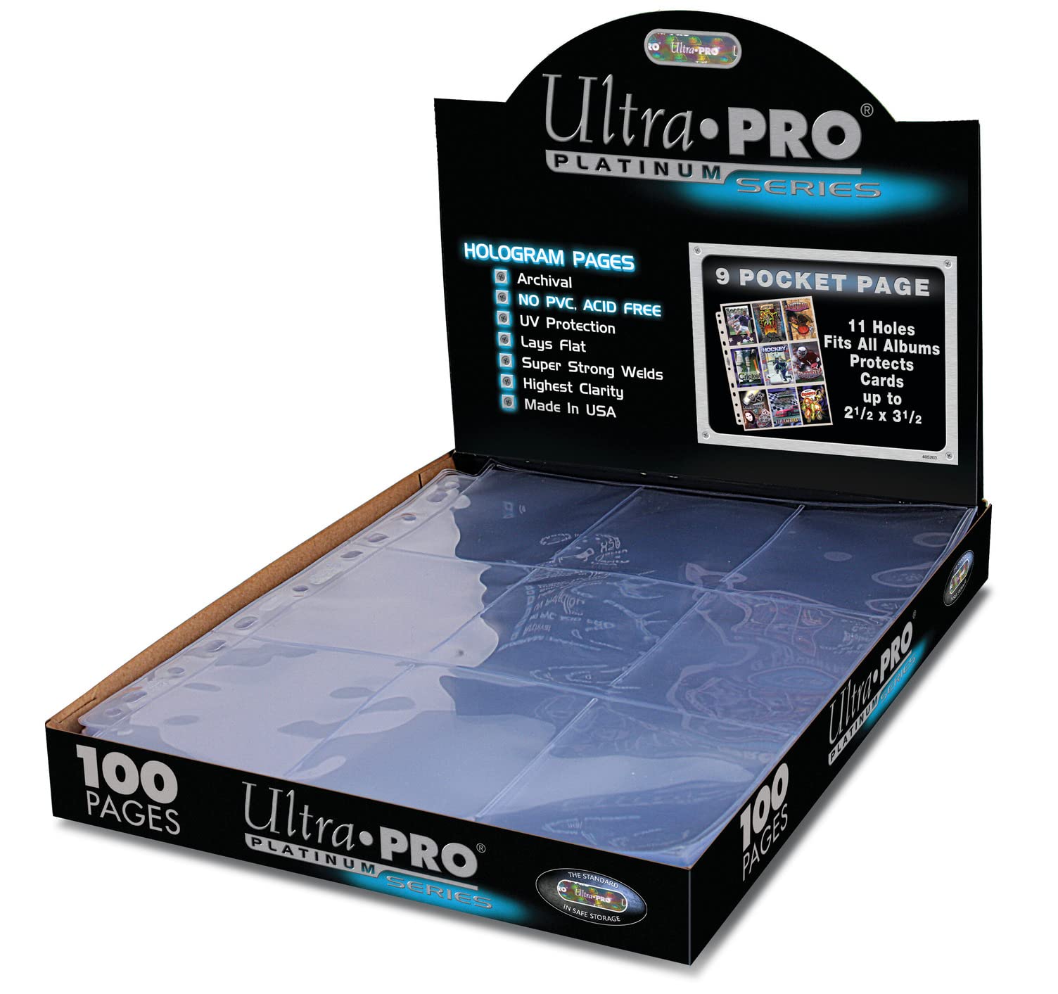 Ultra Pro 9-Pocket Pages Platinum Series – 100 Card Sleeves for Trading Cards, Baseball & Pokemon