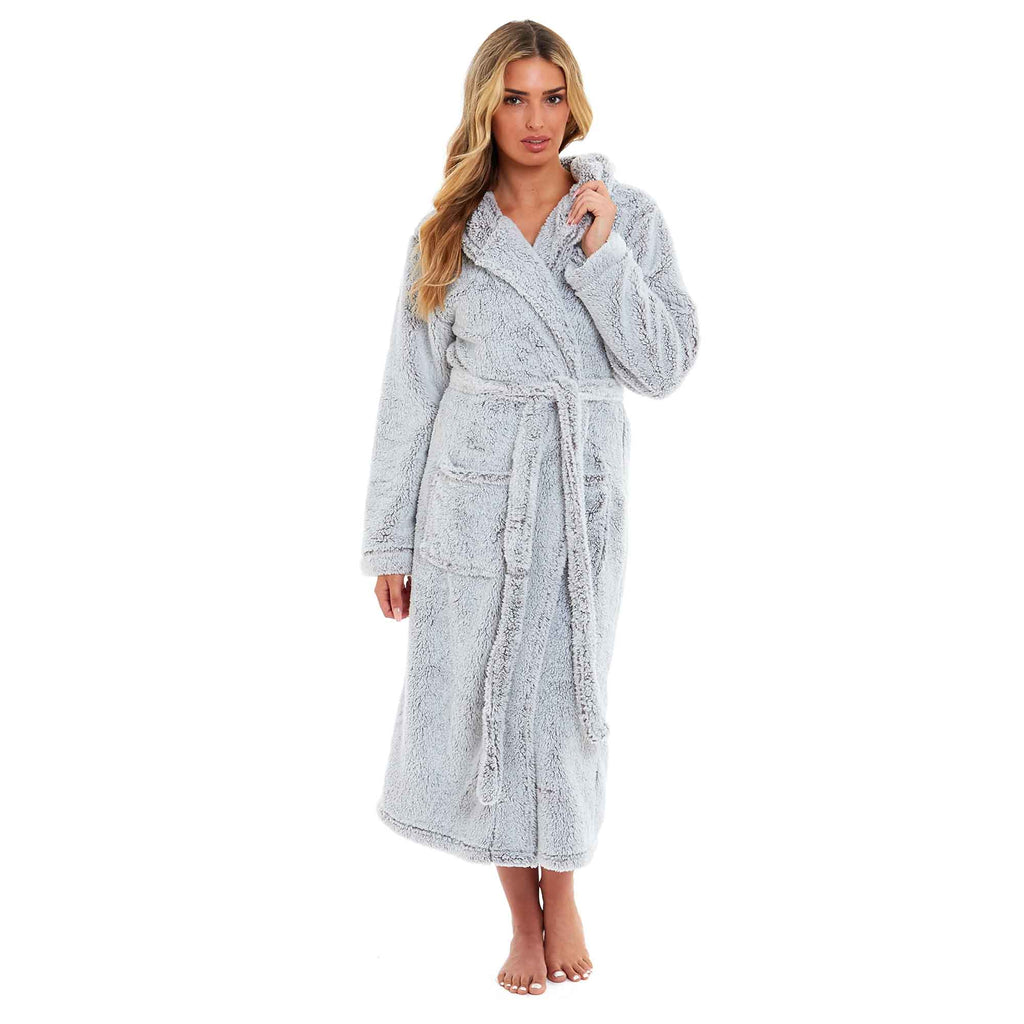 Daisy Dreamer Women's Fleece Hooded Robe Snuggle Touch Velvet-Soft Loungewear UK Sizes