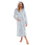 Daisy Dreamer Women's Fleece Hooded Robe Snuggle Touch Velvet-Soft Loungewear UK Sizes