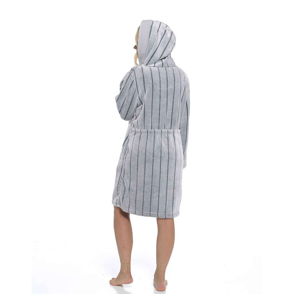 Daisy Dreamer Womens Hooded Fleece Bathrobe Zip Closure Ultra Soft Cosy Loungewear