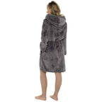Daisy Dreamer Womens Hooded Fleece Bathrobe Zip Closure Ultra Soft Cosy Loungewear