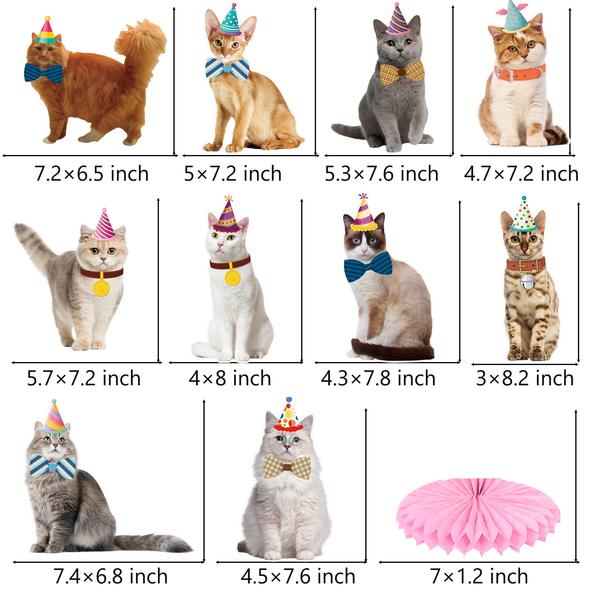 Umoni 10Pcs Cat Honeycomb Centerpieces | Kitten Party Decorations & Cat Theme Party Supplies