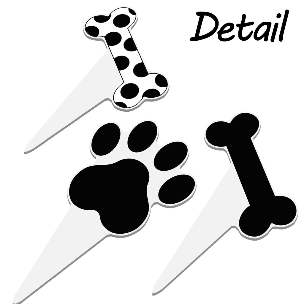 Umoni Puppy Paw Print Cupcake Toppers – 48PCS Black & White Dog Birthday Picks